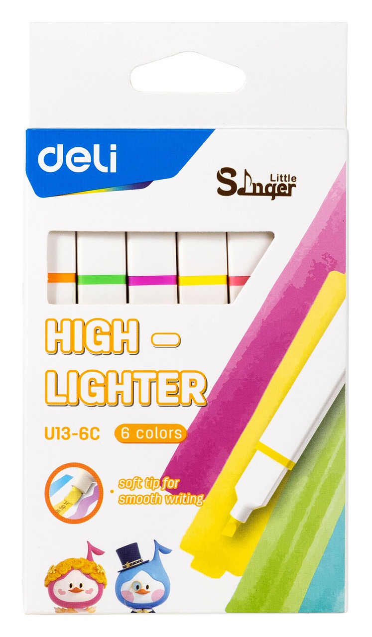 

Набор текстовыделителей Deli EU13-6C Little Sinnger (24 шт в упаковке), Разноцветный
