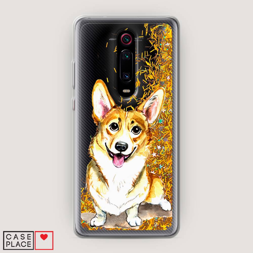 

Жидкий чехол с блестками "Малыш корги" на Xiaomi Mi 9T, 35790-1