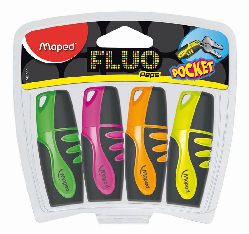 

Набор текстовыделителей Maped Fluo peps pocket 742777 1-5мм 4цв. ассорти блистер