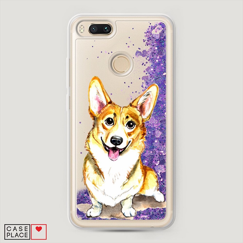 

Жидкий чехол с блестками "Малыш корги" на Xiaomi Mi 5X, 32392-1
