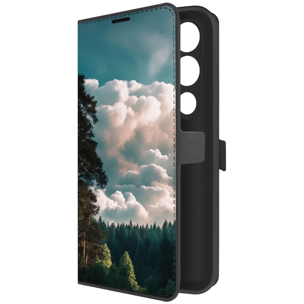 

Чехол-книжка Krutoff Eco Book для Tecno Pova 4 Pro Облачно (черный)