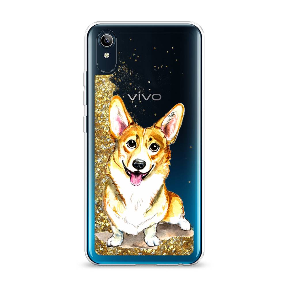 

Жидкий чехол с блестками "Малыш корги" на Vivo Y91c, 262890-1