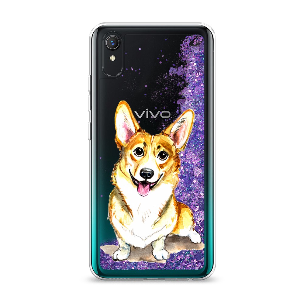 

Жидкий чехол с блестками "Малыш корги" на Vivo Y1s, 263292-1