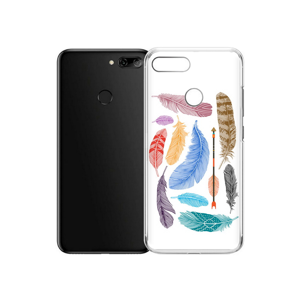 

Чехол MyPads Tocco для Alcatel 1S разноцветные перья (PT227137.662.572), Прозрачный, Tocco