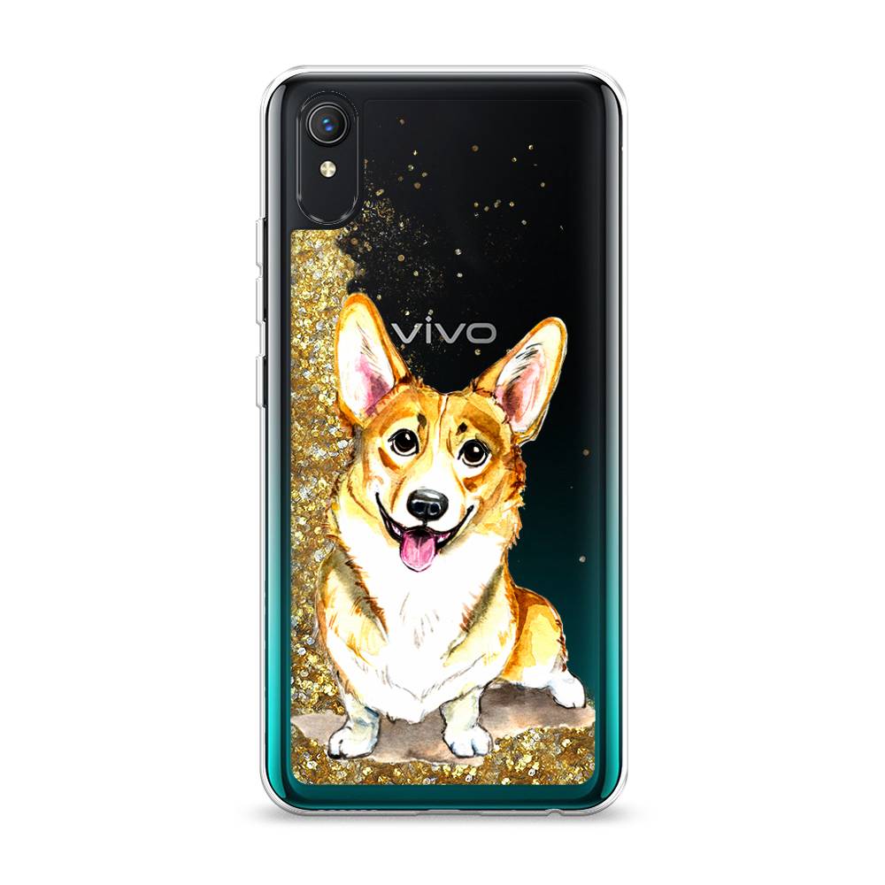 

Жидкий чехол с блестками "Малыш корги" на Vivo Y1s, 263290-1