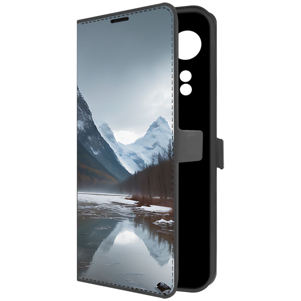 

Чехол-книжка Krutoff Eco Book для Oppo A58 4G Весенняя оттепель (черный)