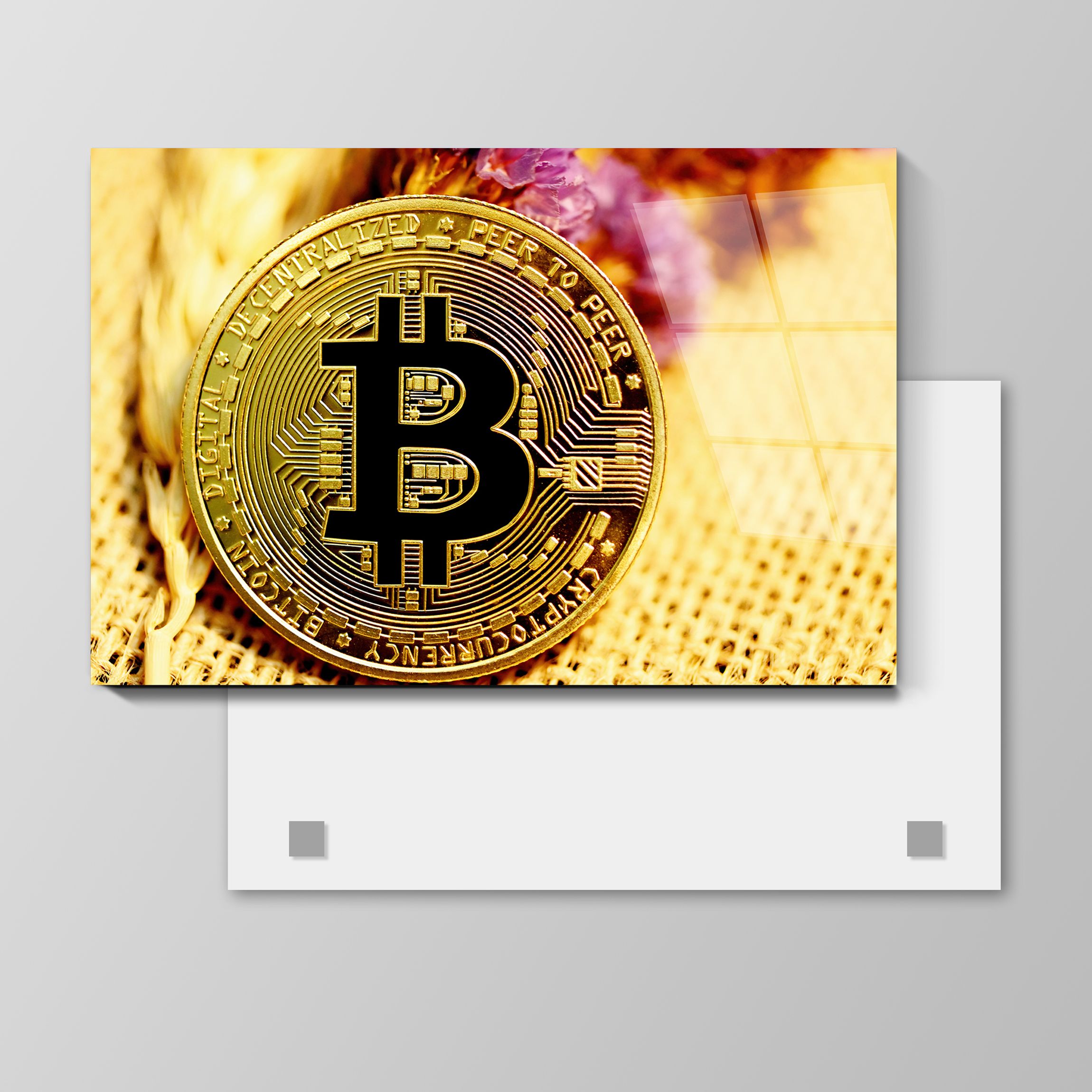 

Картина Монета биткоин 90х135 см на стекле 145648874, 145648874