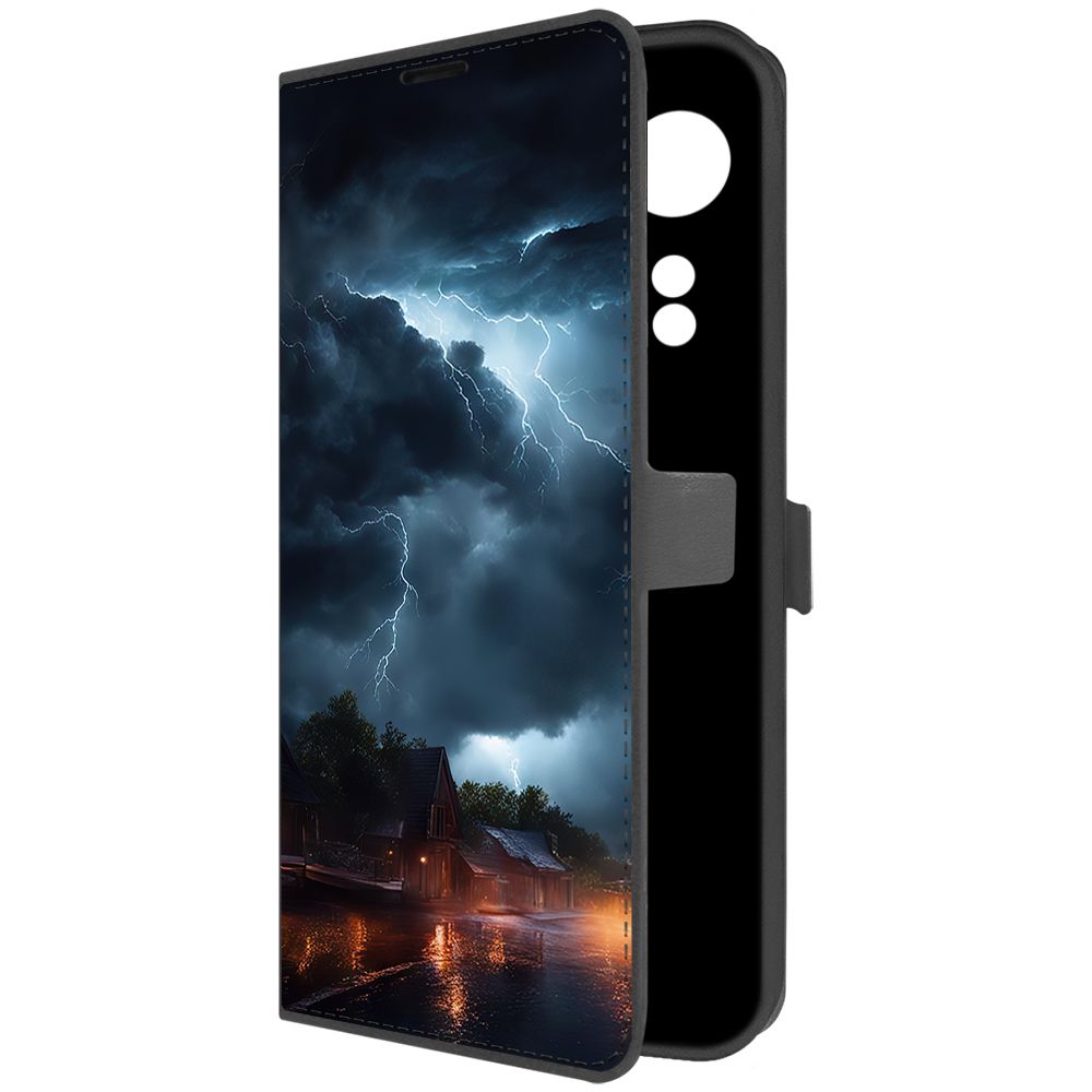 

Чехол-книжка Krutoff Eco Book для Oppo A58 4G Ночная гроза (черный)