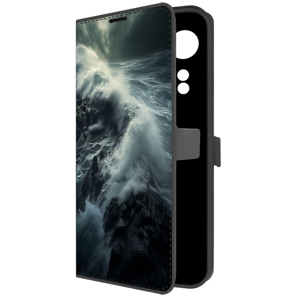 

Чехол-книжка Krutoff Eco Book для Oppo A58 4G Шторм (черный)