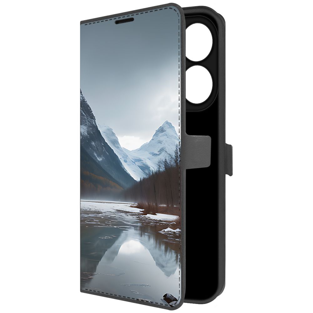 

Чехол-книжка Krutoff Eco Book для Tecno Spark 20 Весенняя оттепель (черный)