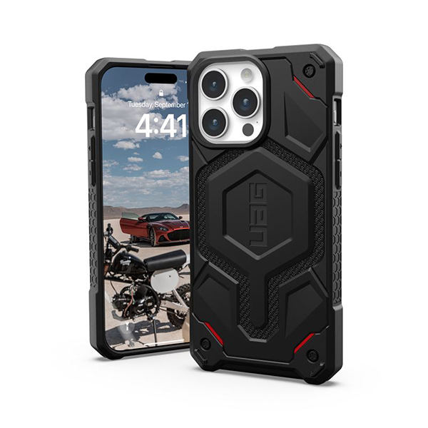 

Чехол UAG Monarch Pro Magsafe для iPhone 15 Pro чёрный (Kevlar-Black) (114221113940), Черный, Monarch Pro MagSafe Case