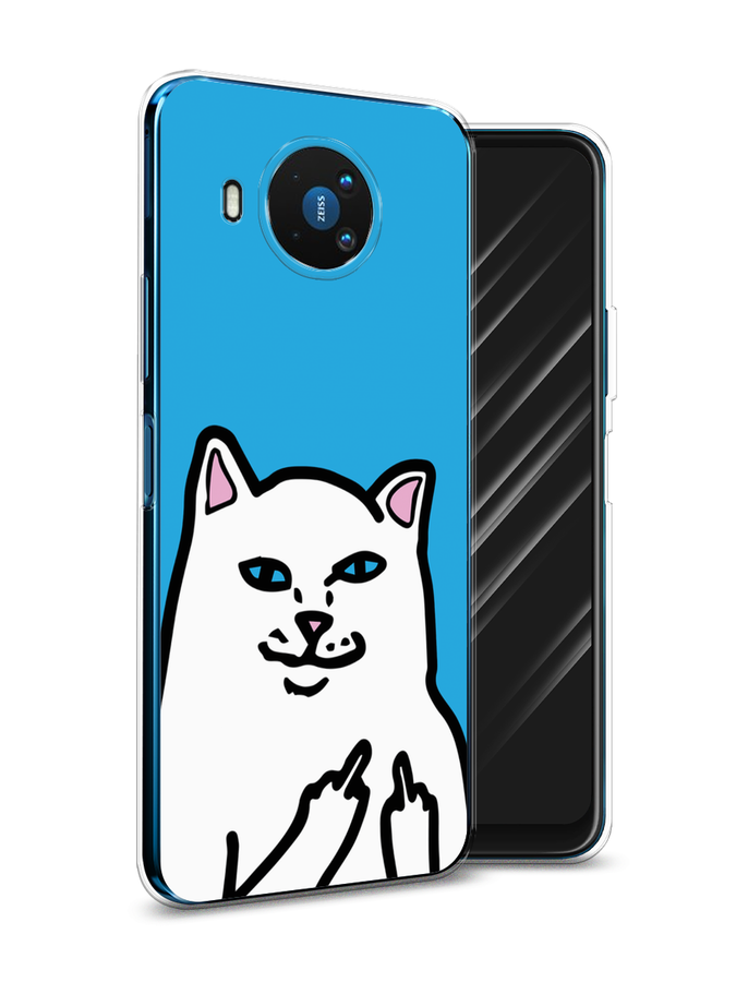 

Чехол Awog на Nokia 8.3 / Нокиа 8.3 "Кот жесть", Белый;голубой;черный, 123550-9