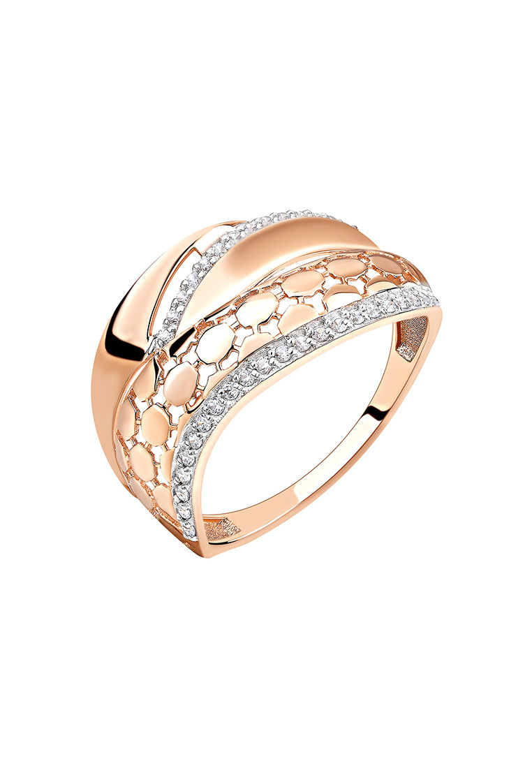 Кольцо из красного золота с фианитом р. 21 Kari Jewelry КЛ-702512