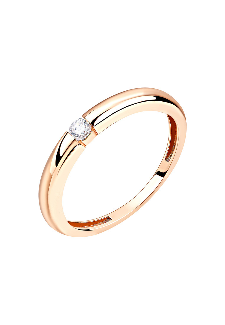 Кольцо помолвочное из красного золота с фианитом р. 17 Kari Jewelry КЛ-702458