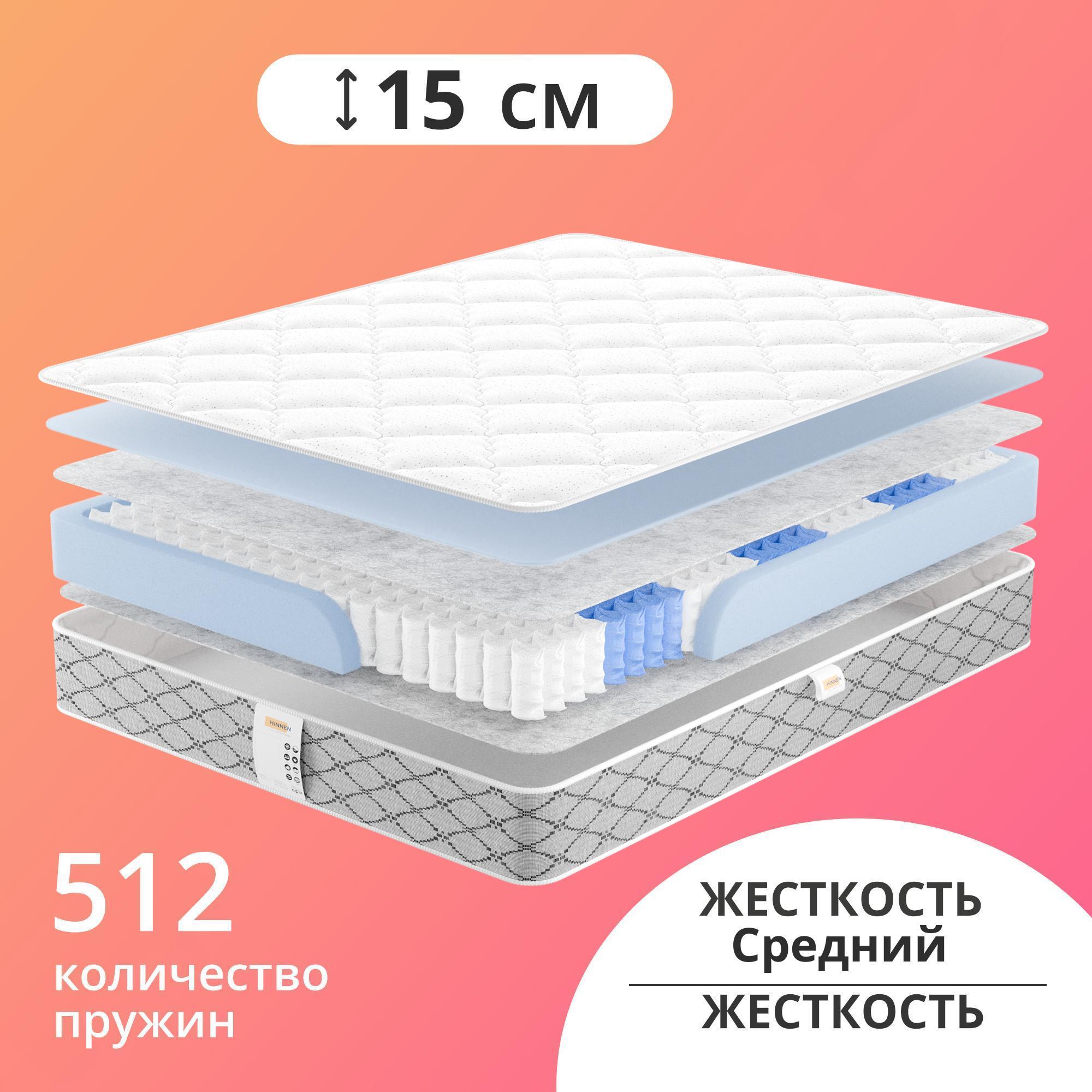 

Матрас с независимыми пружинами Hinnen Base Relax 110x200, Белый, Base Relax