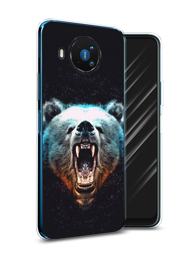 

Чехол Awog на Nokia 8.3 / Нокиа 8.3 "Медведь", Коричневый;голубой;черный, 123550-2