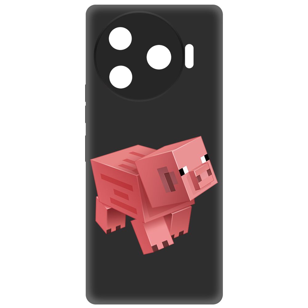 

Чехол-накладка Krutoff Soft Case Minecraft-Свинка для TECNO Camon 30 Pro 5G черный