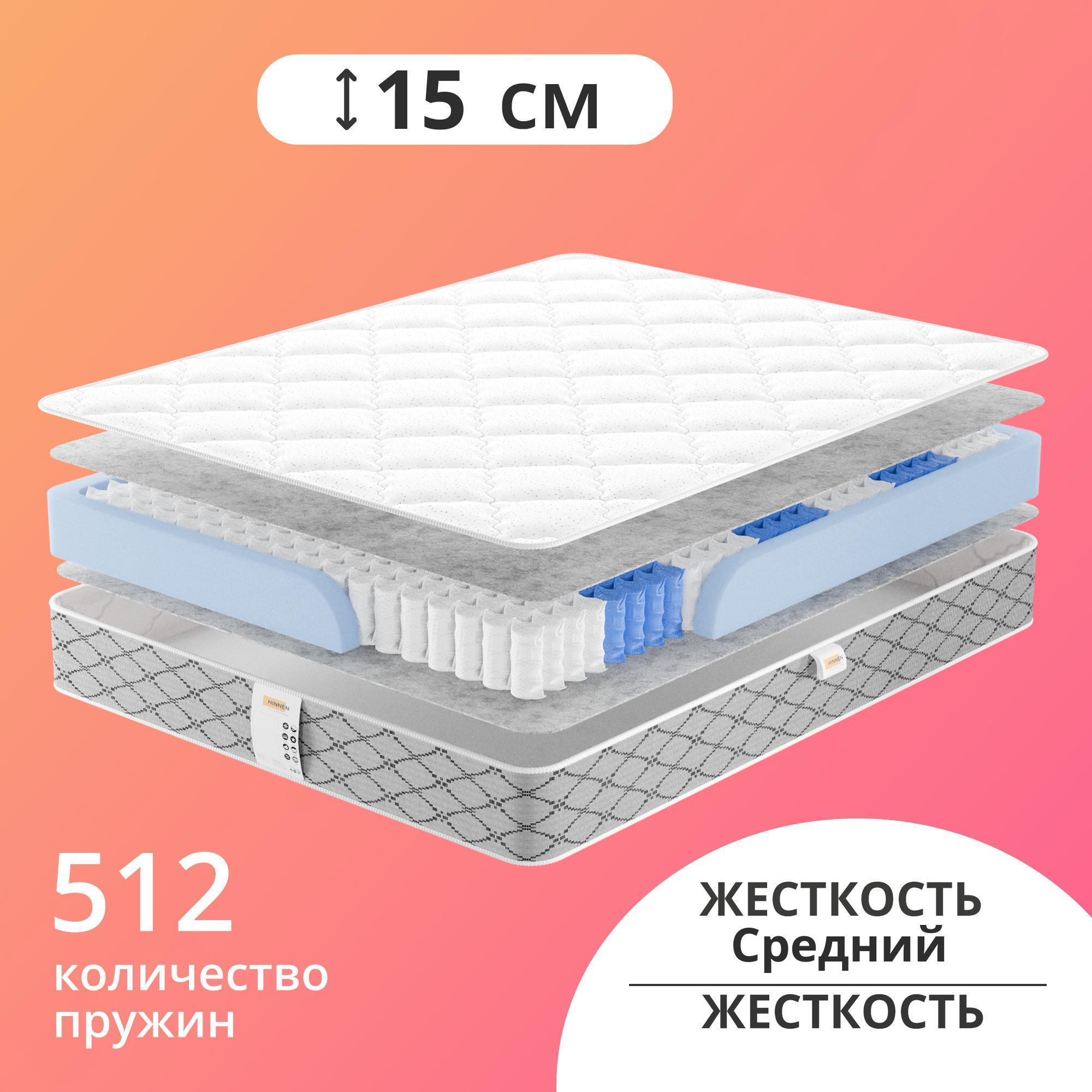 

Матрас с независимыми пружинами Hinnen Simple 90x200, Белый, Simple