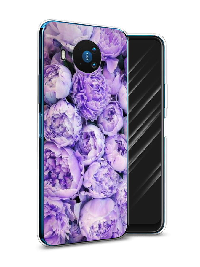 

Чехол Awog на Nokia 8.3 / Нокиа 8.3 "Пионы сиреневые", Фиолетовый;голубой, 123550-8