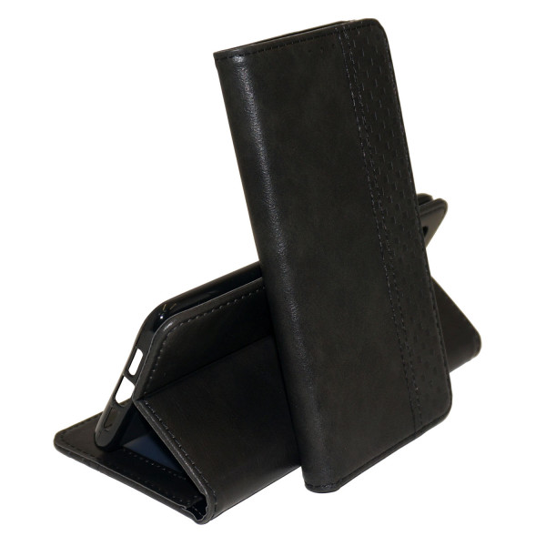 фото Кожаный чехол книжка business wallet с визитницей для apple iphone 12 mini (черный) epik