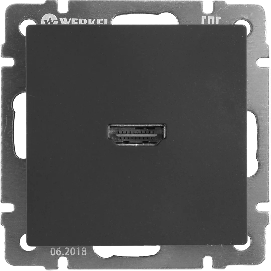 

Розетка HDMI встраиваемая Werkel, цвет черный