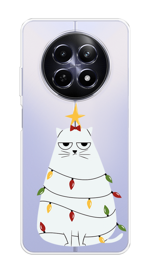 

Чехол на Realme 12 5G "Котик в гирлянде", Белый;красный;желтый, 2516450-1