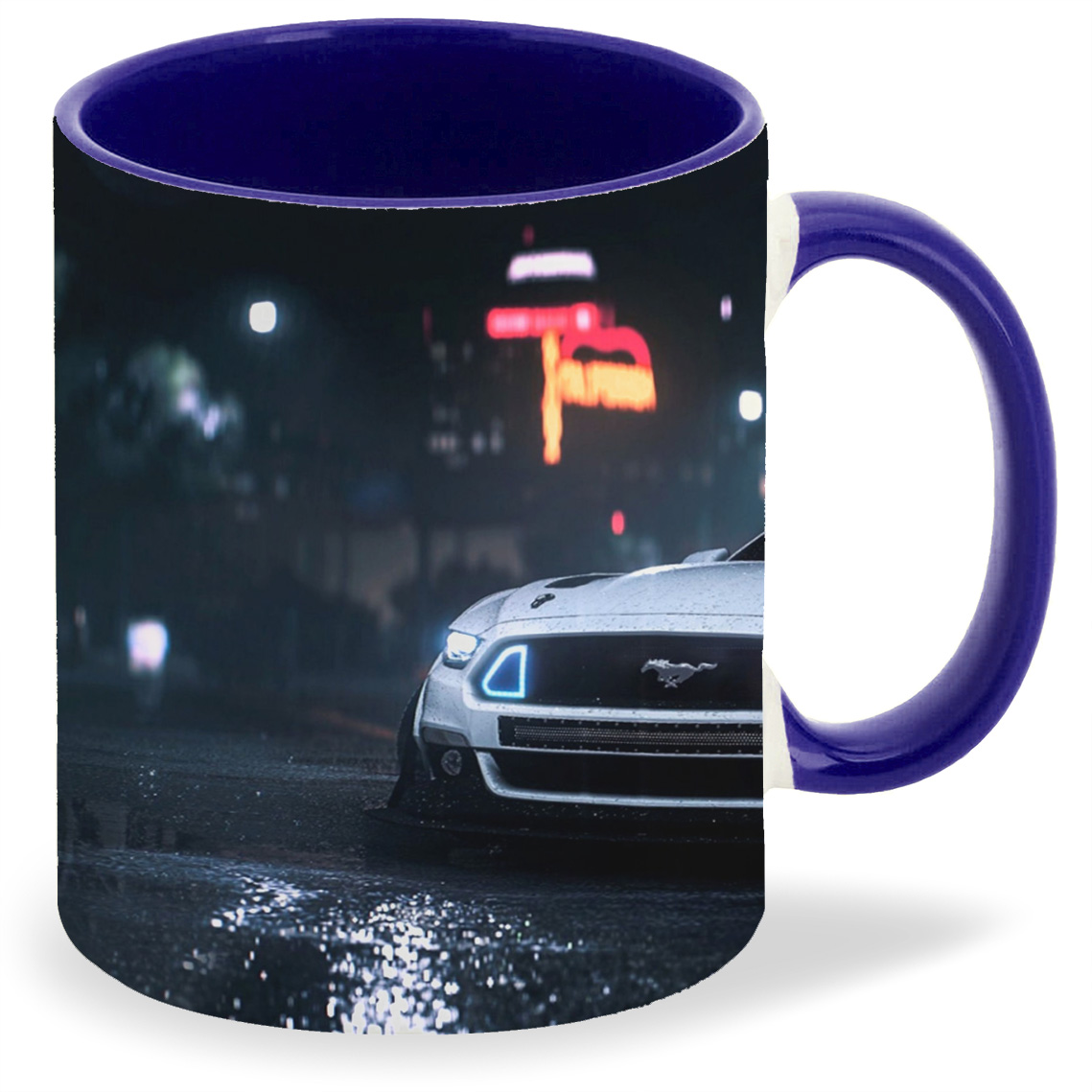 фото Кружка coolpodarok need for speed nfs нед фор спид нфс (белый форд мустанг)