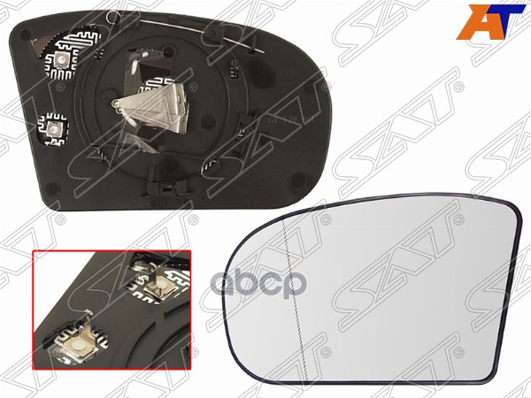 

Полотно зеркала MERCEDES W203 00-07/W211 02-06 LH асферическое с обогревом