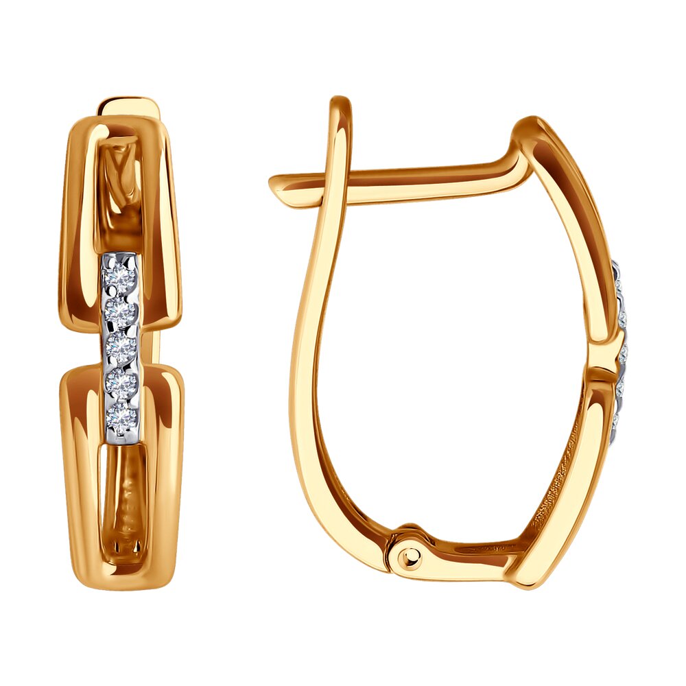 

Серьги из красного золота SOKOLOV 0200377, фианит, 0200377