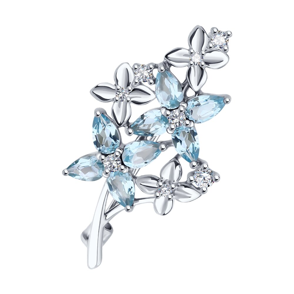 

Брошь из серебра Diamant 94-340-02061-1, фианит\топаз, 94-340-02061-1