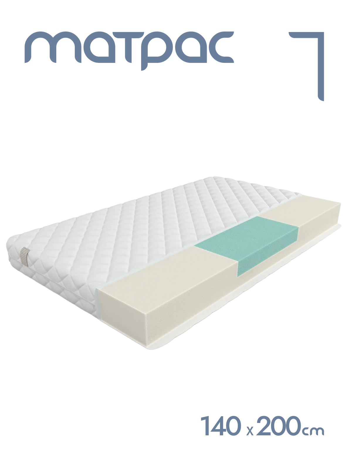 

Матрас беспружинный Alat Home Idis L анатомический 140x200 см mm-31222, Белый