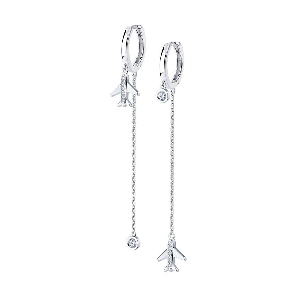 

Серьги подвески из серебра SOKOLOV 94026771, фианит, 94026771