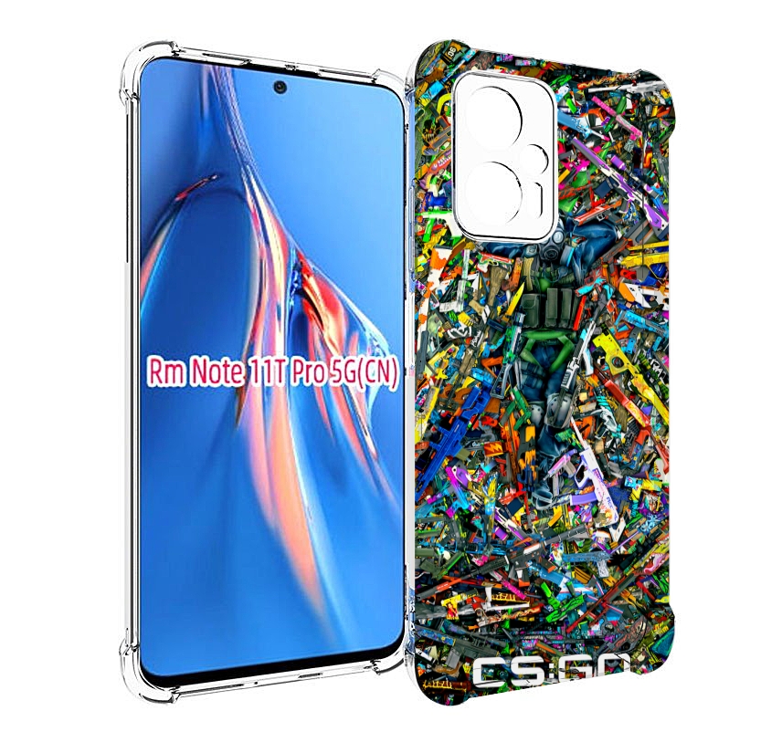 

Чехол MyPads CS GO guns skins мужской для Xiaomi Redmi Note 11T Pro / 11T Pro Plus / Po..., Прозрачный, Tocco