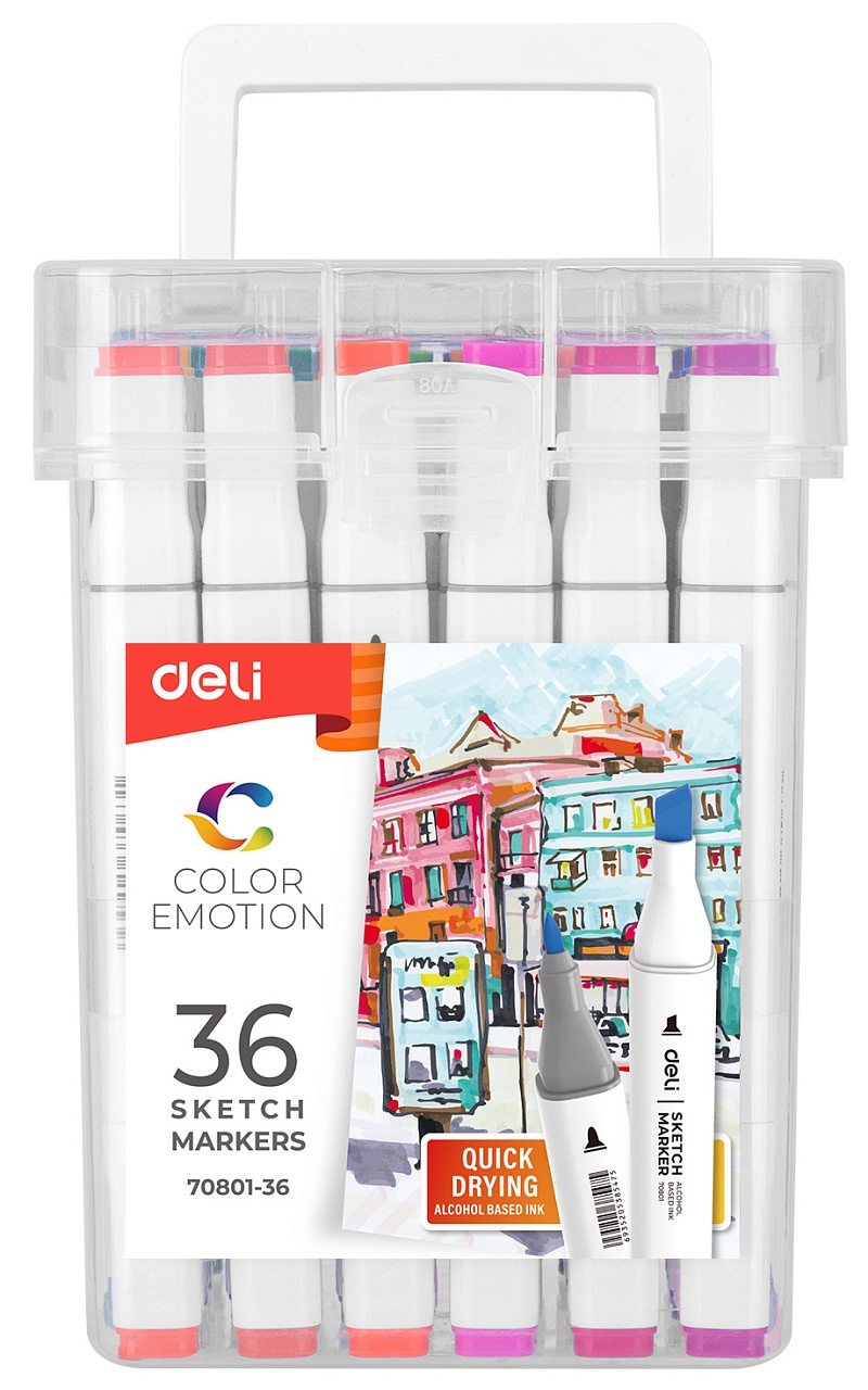 

Набор маркеров для скетчинга Deli E70801-36 Color Emotion 1мм 36цв. (36шт) 56973504000366, Разноцветный