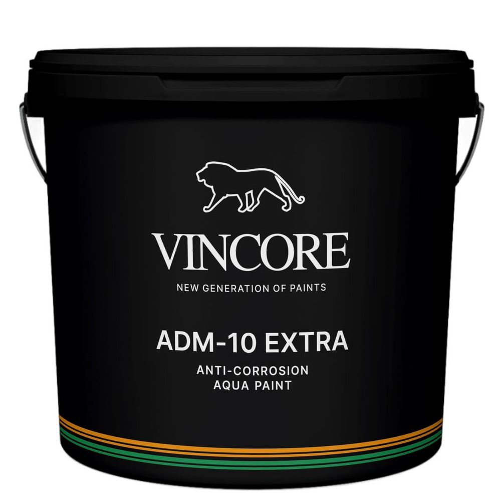 фото Антикоррозионная краска-грунт на акриловой основе vincore adm-10 extra зелёная 3 кг