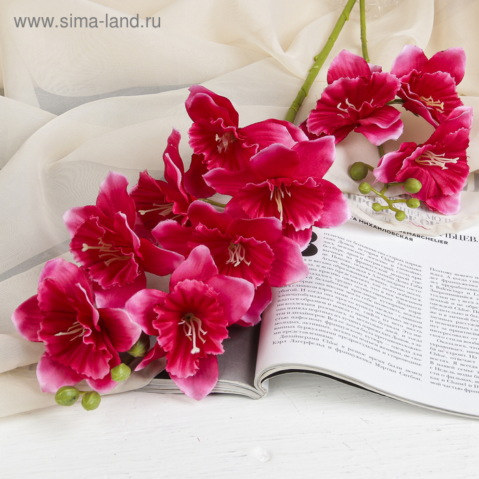 

Цветы искусственные Дельфиниум волнистый 7,5х82 см, малиновый
