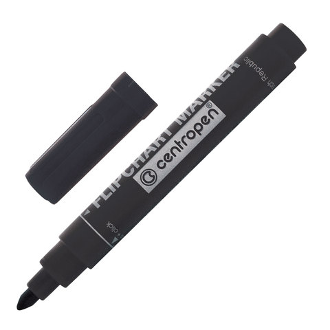 

Маркер для флипчарта ЧЕРНЫЙ CENTROPEN, круглый наконечник, 2,5 мм, 8550, 10 шт