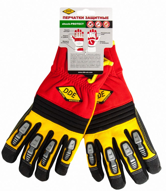 DDE Перчатки кожаные спандекс shock-PROTECT DDE XL утепленные кожаные перчатки s gloves