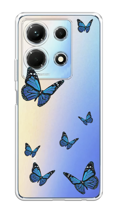 

Чехол на Infinix Note 30 4G "Blue butterflies", Синий;черный, 3104650-1
