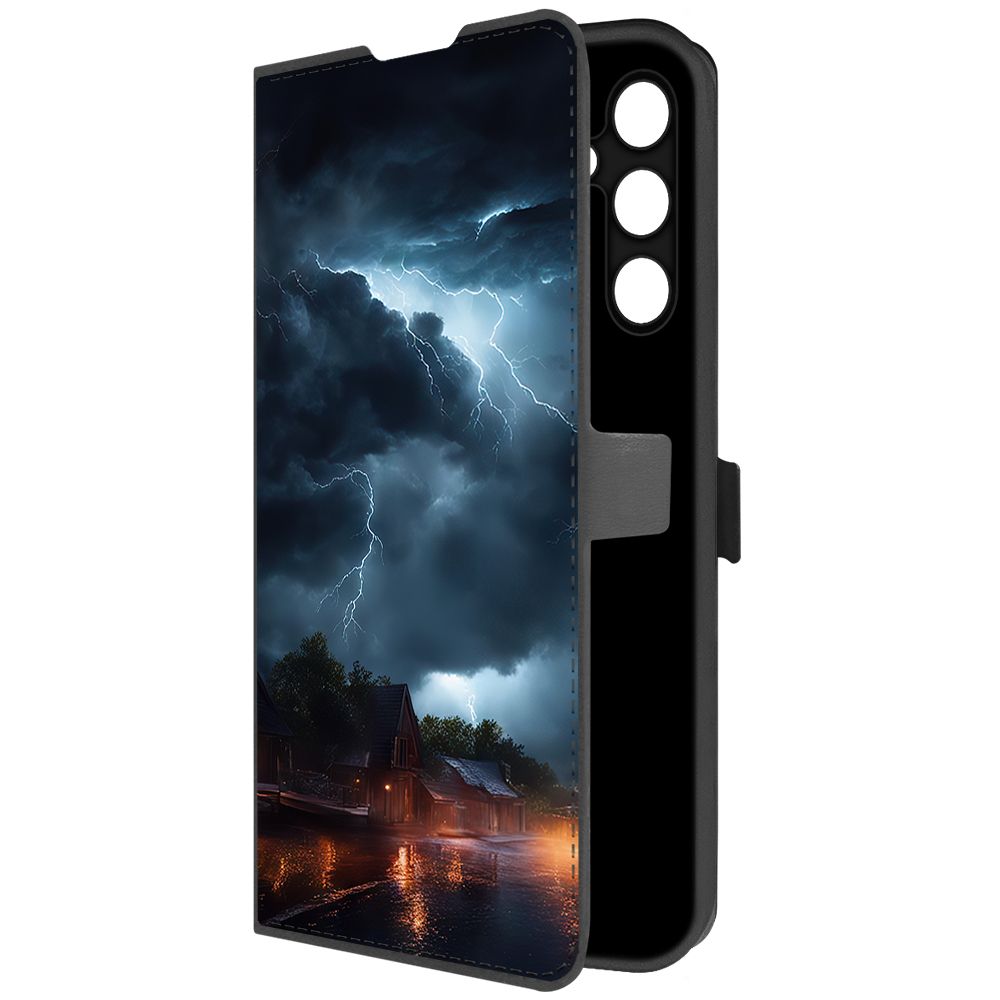 

Чехол-книжка Krutoff Eco Book для Samsung Galaxy A25 5G (A256) Ночная гроза (черный)