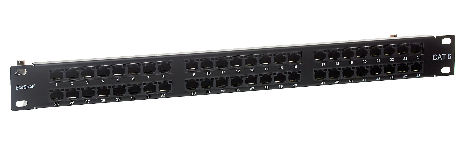 

ExeGate Патч-панель EPPHD-19-48-8P8C-C6-110D 19 UTP 48 port cat 6 dual IDC 1U RoHS Black 2