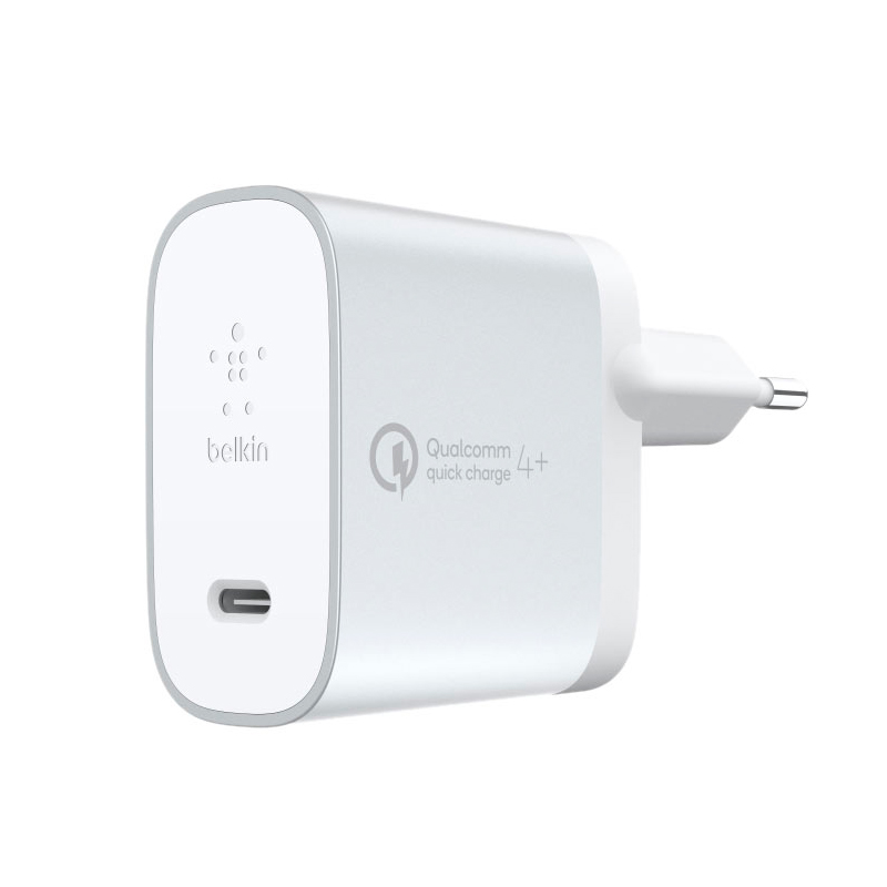 фото Сетевое зарядное устройство belkin qc4 27w usb-c home charger usb-c cable (f7u074vf04-slv)