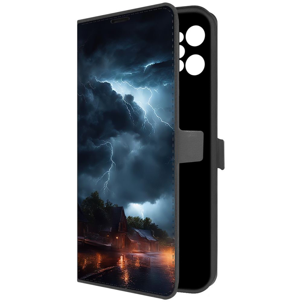 

Чехол-книжка Krutoff Eco Book для Realme C31 Ночная гроза (черный)