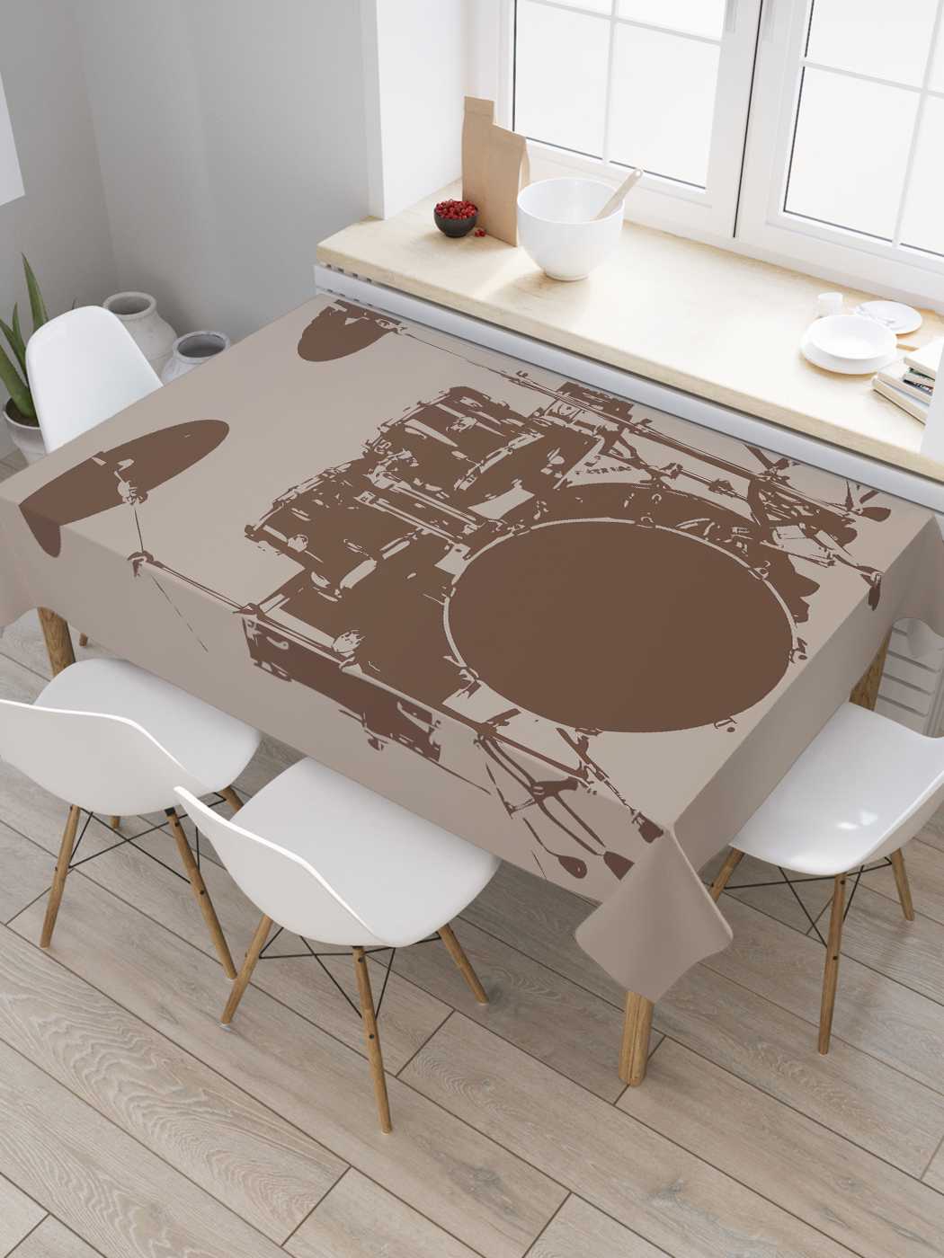 

Скатерть прямоугольная JoyArty "Ударная установка" из оксфорда, 180x145 см, Коричневый, Ударная установка