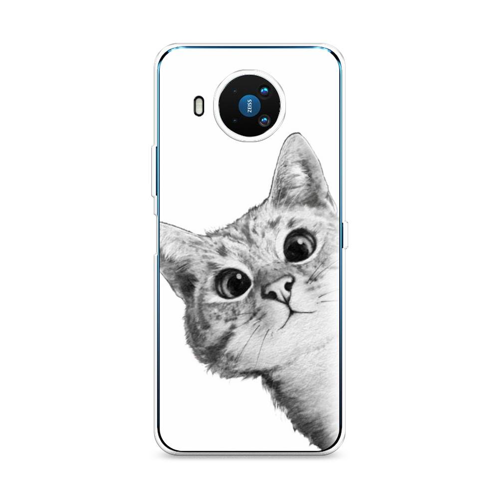 фото Чехол awog "кот рисунок черно-белый" для nokia 8.3