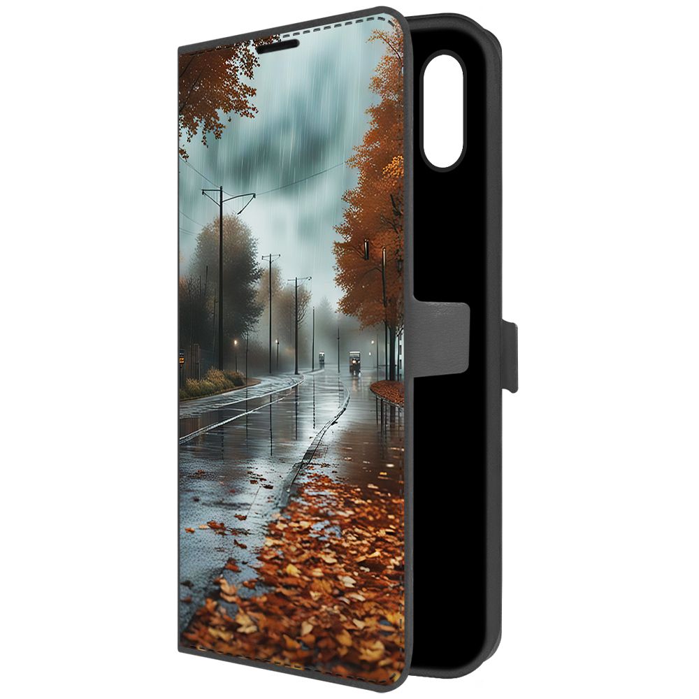

Чехол-книжка Krutoff Eco Book для Xiaomi Redmi 9A Осенний дождь (черный)