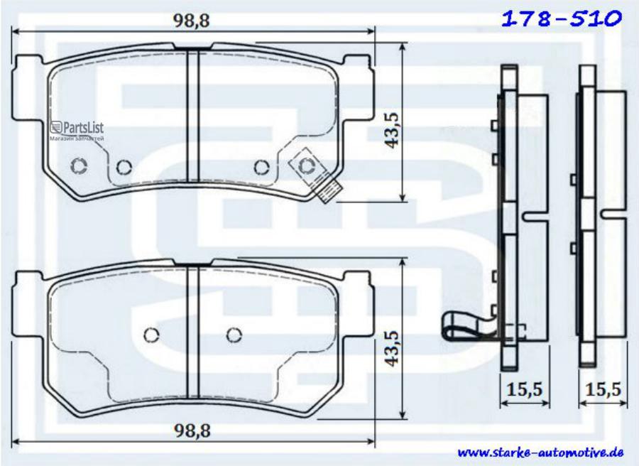 

Колодки Тормозные Зад Ssangyong Actyon Kyron