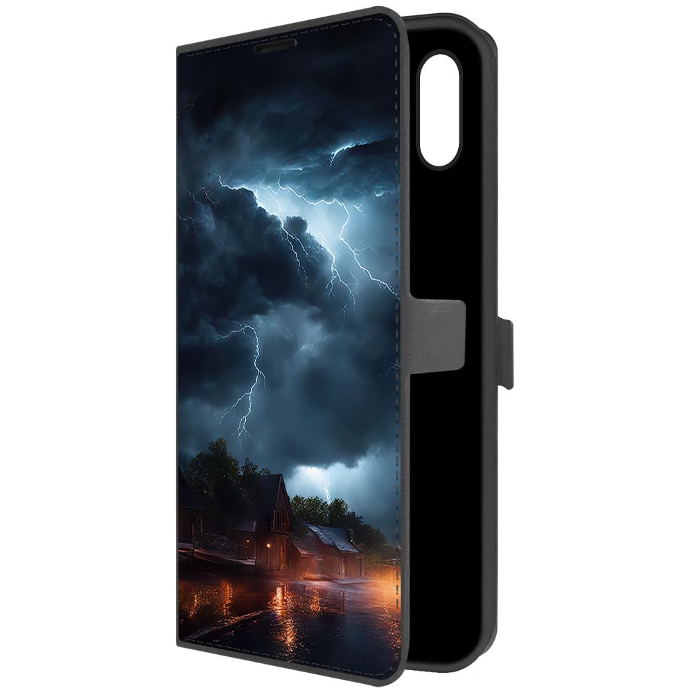 Чехол-книжка Krutoff Eco Book для Xiaomi Redmi 9A Ночная гроза (черный)