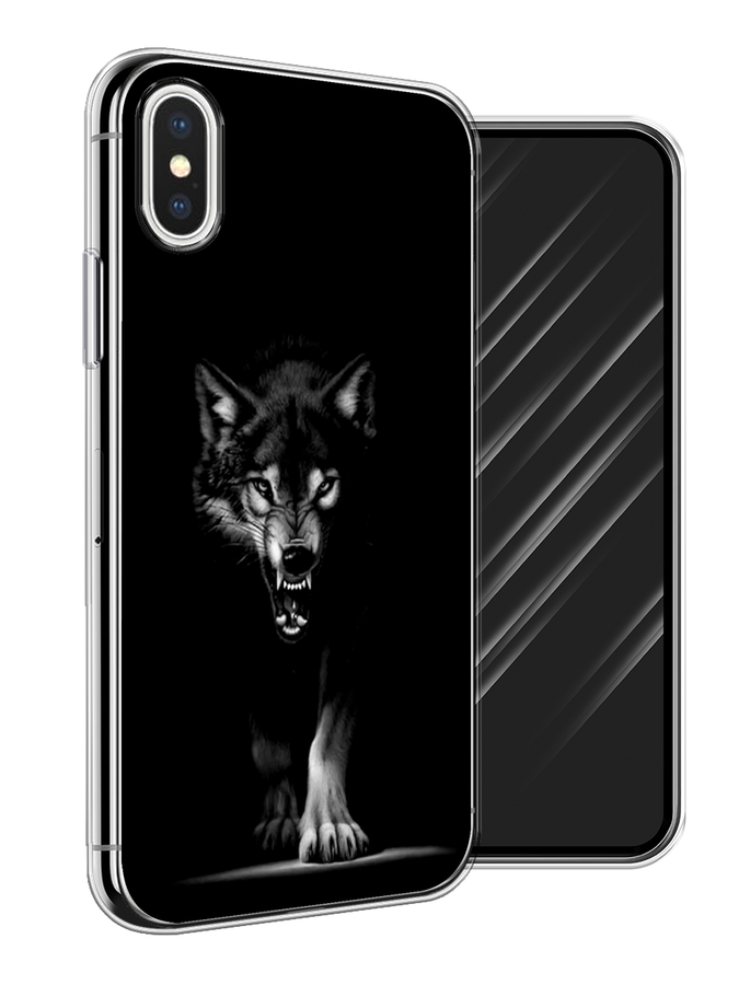 

Чехол Awog на Apple iPhone XS (10S) / Айфон XS (10S) "Волк выходит из ночи", Разноцветный, 11850-1