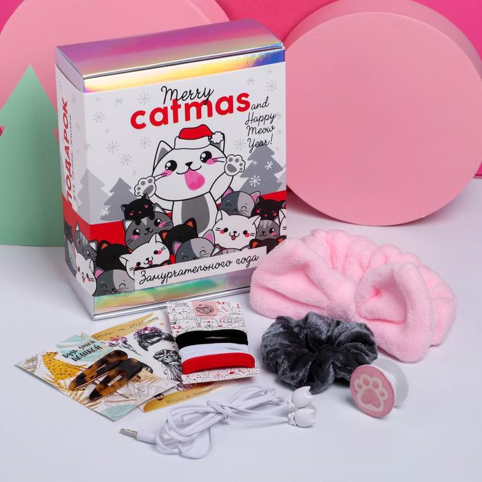 

Подарочный набор с аксессуарами для волос Merry catmas